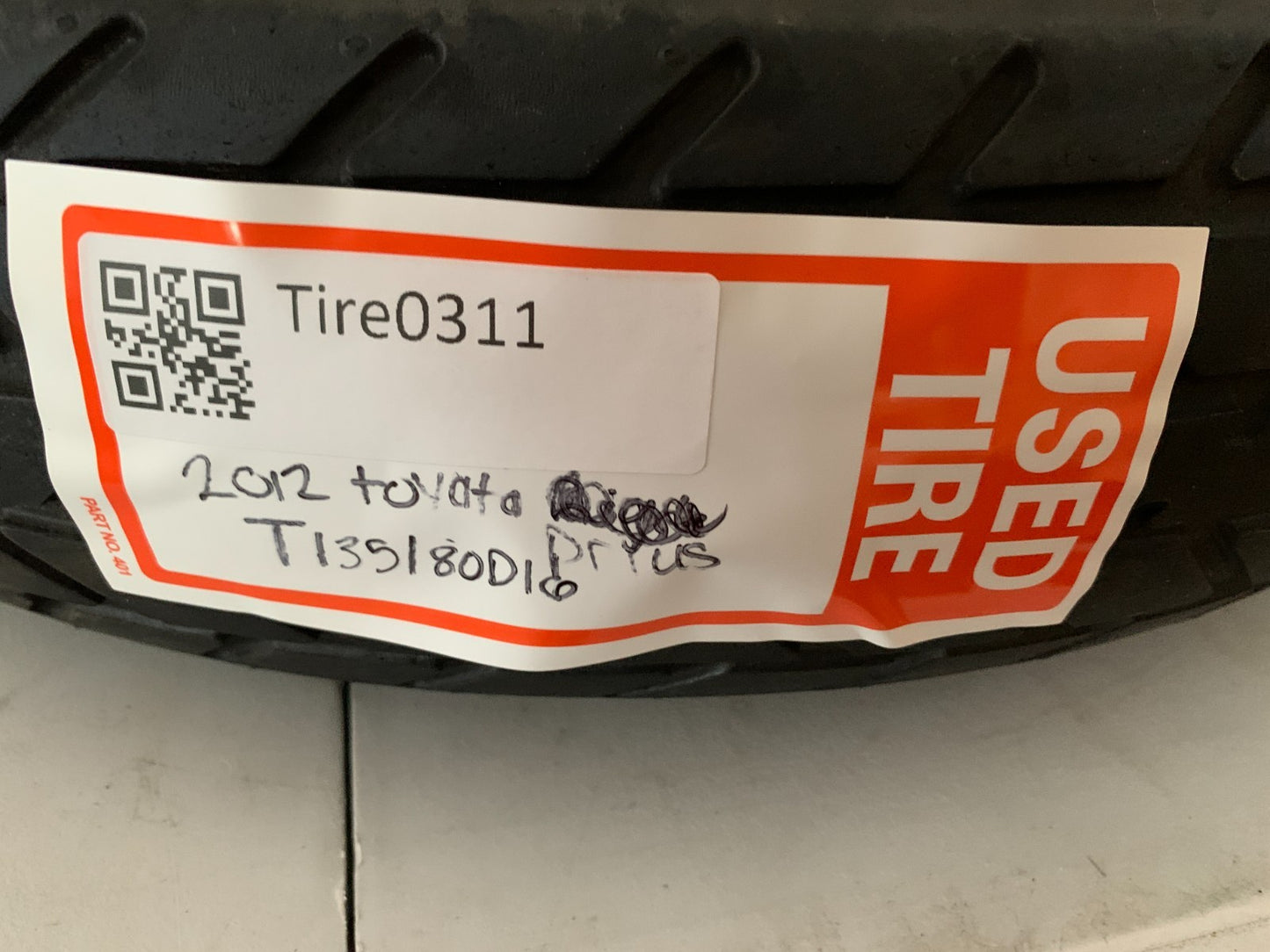 2010-2015 Toyota Prius 16" Spare Tire Compact Donut T135/80D16