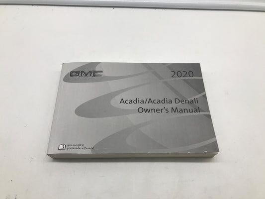 2020 GMC Acadia Owners Manual OEM R01B09011