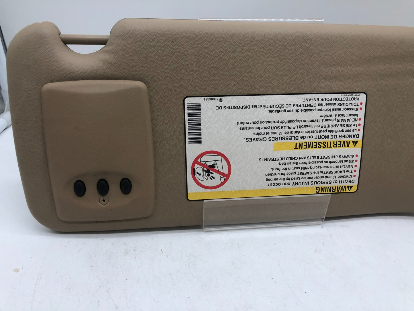 2004-2009 Cadillac SRX Driver Sun Visor Beige Illuminated OEM A01B07002