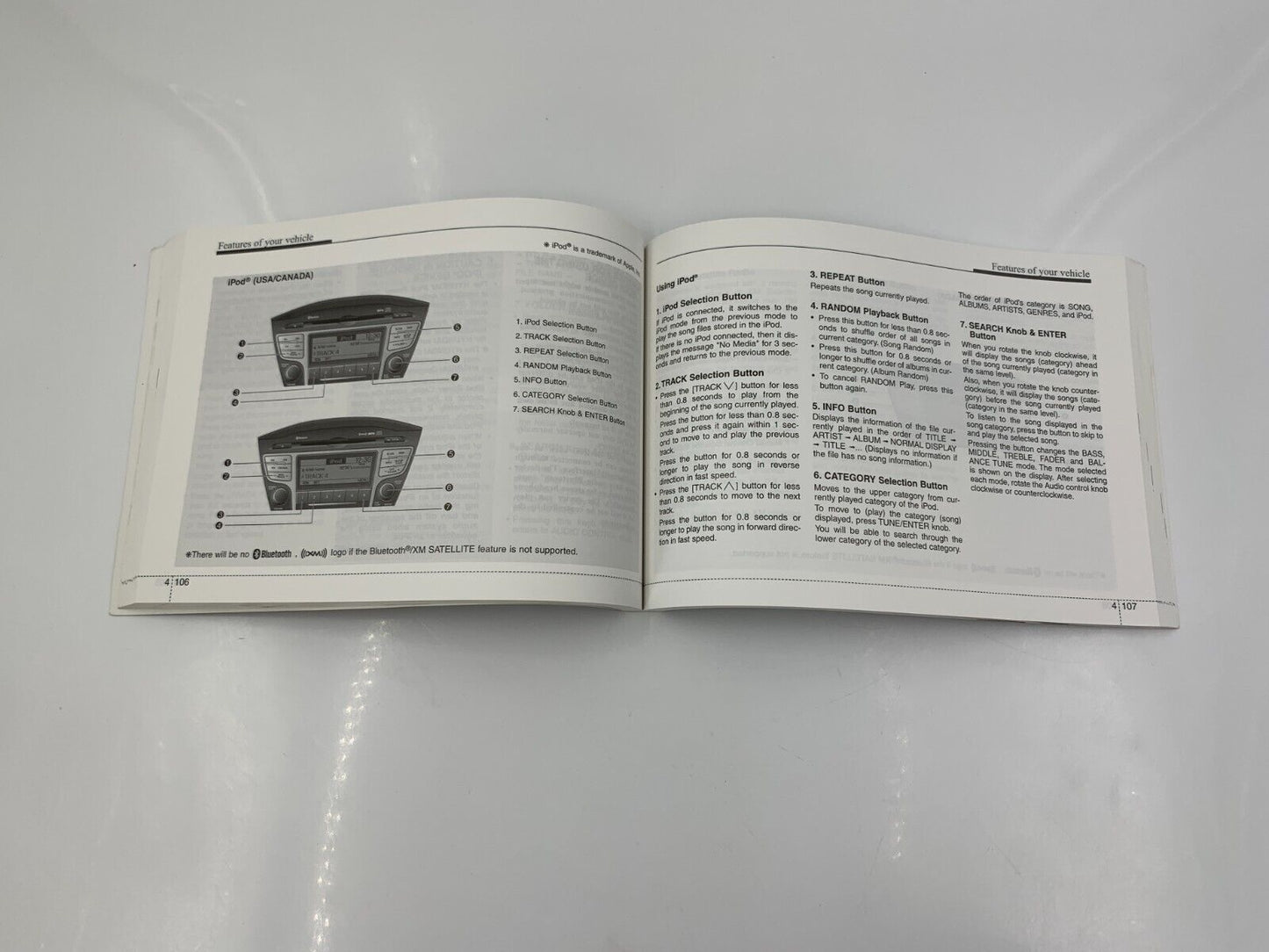 2011 Hyundai Tucson Owners Manual Handbook with Case OEM G01B23048