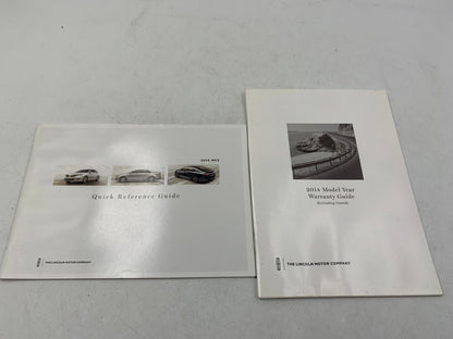 2014 Lincoln MKZ Owners Manual Handbook Set with Case OEM G02B51059