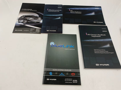 2012 Hyundai Sonata Owners Manual Handbook Set with Case OEM D01B04047