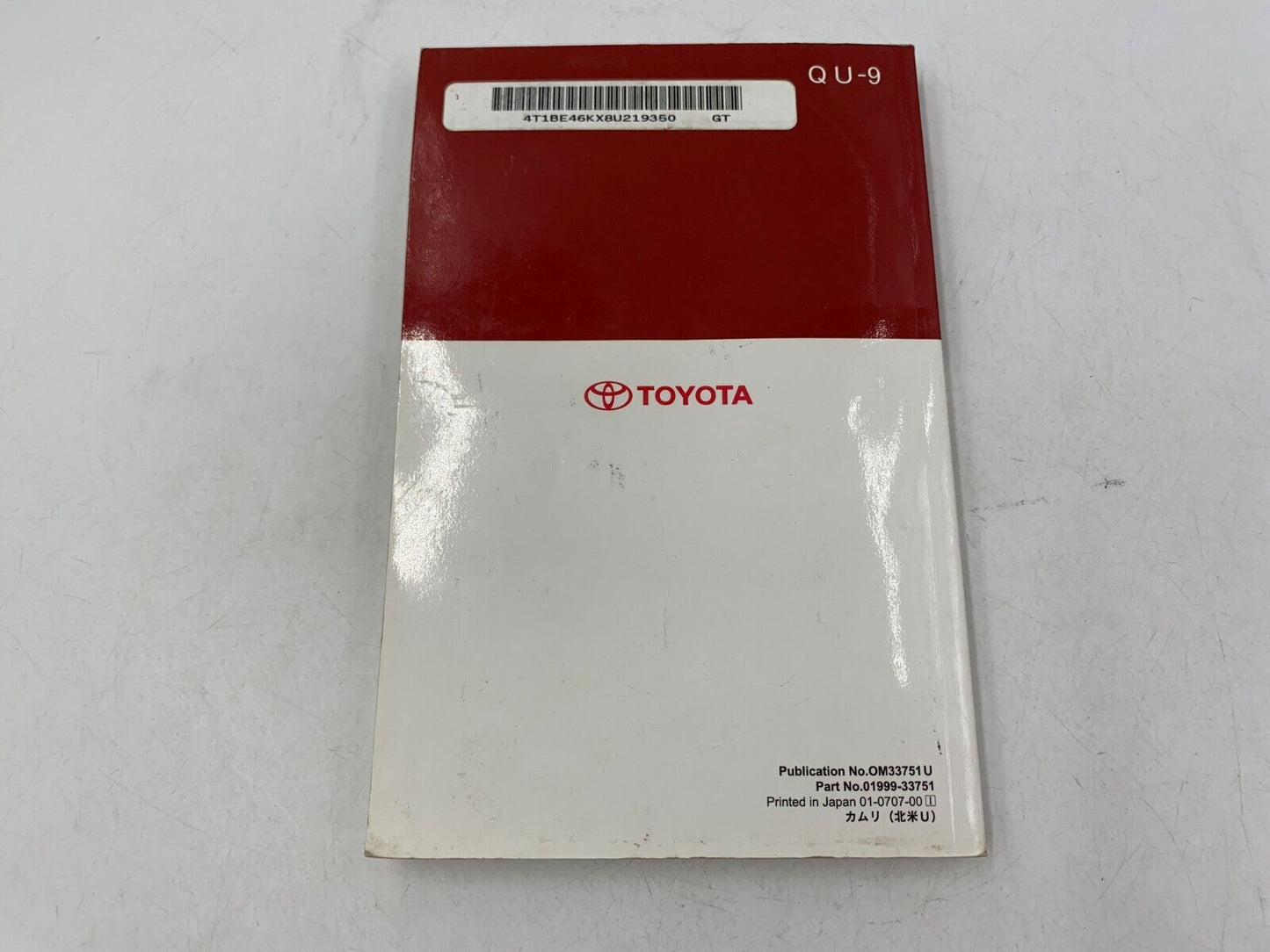 2008 Toyota Camry Owners Manual Handbook OEM J03B26001