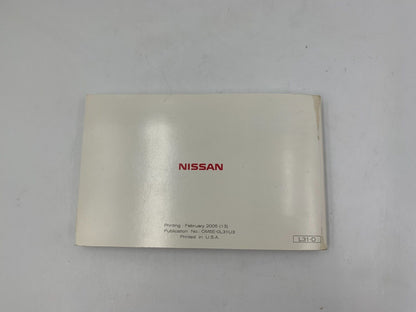 2005 Nissan Altima Owners Manual Handbook OEM C04B32029