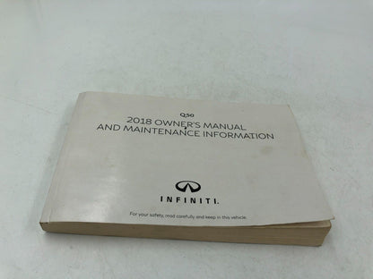 2018 Infiniti Q50 Owners Manual Handbook Set with Case OEM B01B30031