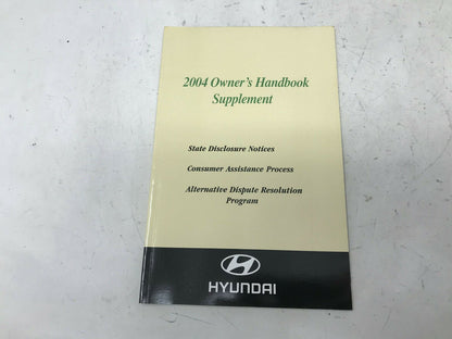 2004 Hyundai Sonata Owners Manual Handbook Set with Case OEM B02B06020