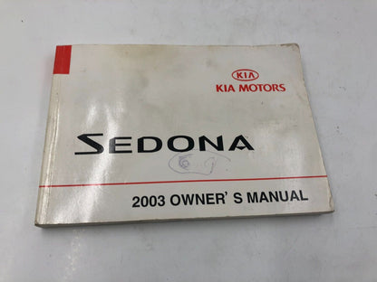 2003 Kia Sedona Owners Manual Handbook Set OEM E02B27019