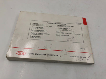 2003 Kia Sedona Owners Manual Handbook Set OEM E02B27019