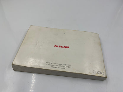 2005 Nissan Quest Owners Manual Set Handbook OEM G03B53040