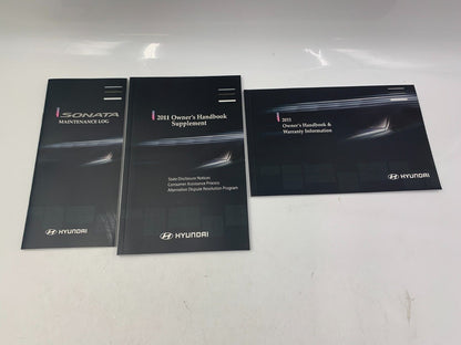 2011 Hyundai Sonata Owners Manual Handbook Set with Case OEM F03B23029