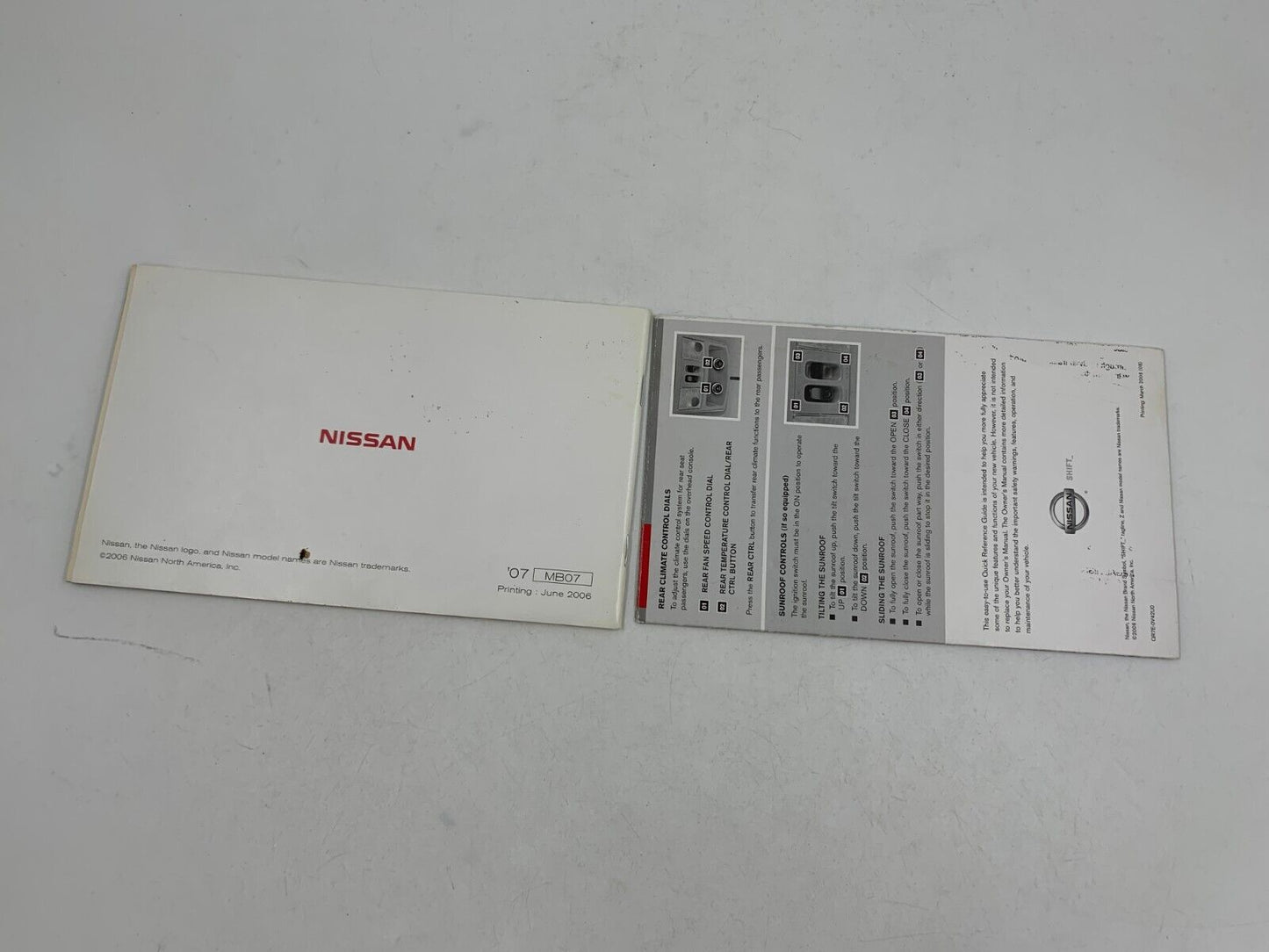 2007 Nissan Quest Owners Manual Handbook Set with Case OEM B02B17043