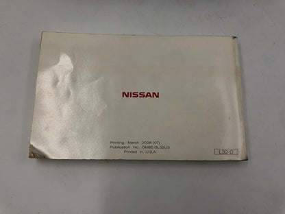 2008 Nissan Altima Owners Manual Handbook Set with Case OEM C03B10055