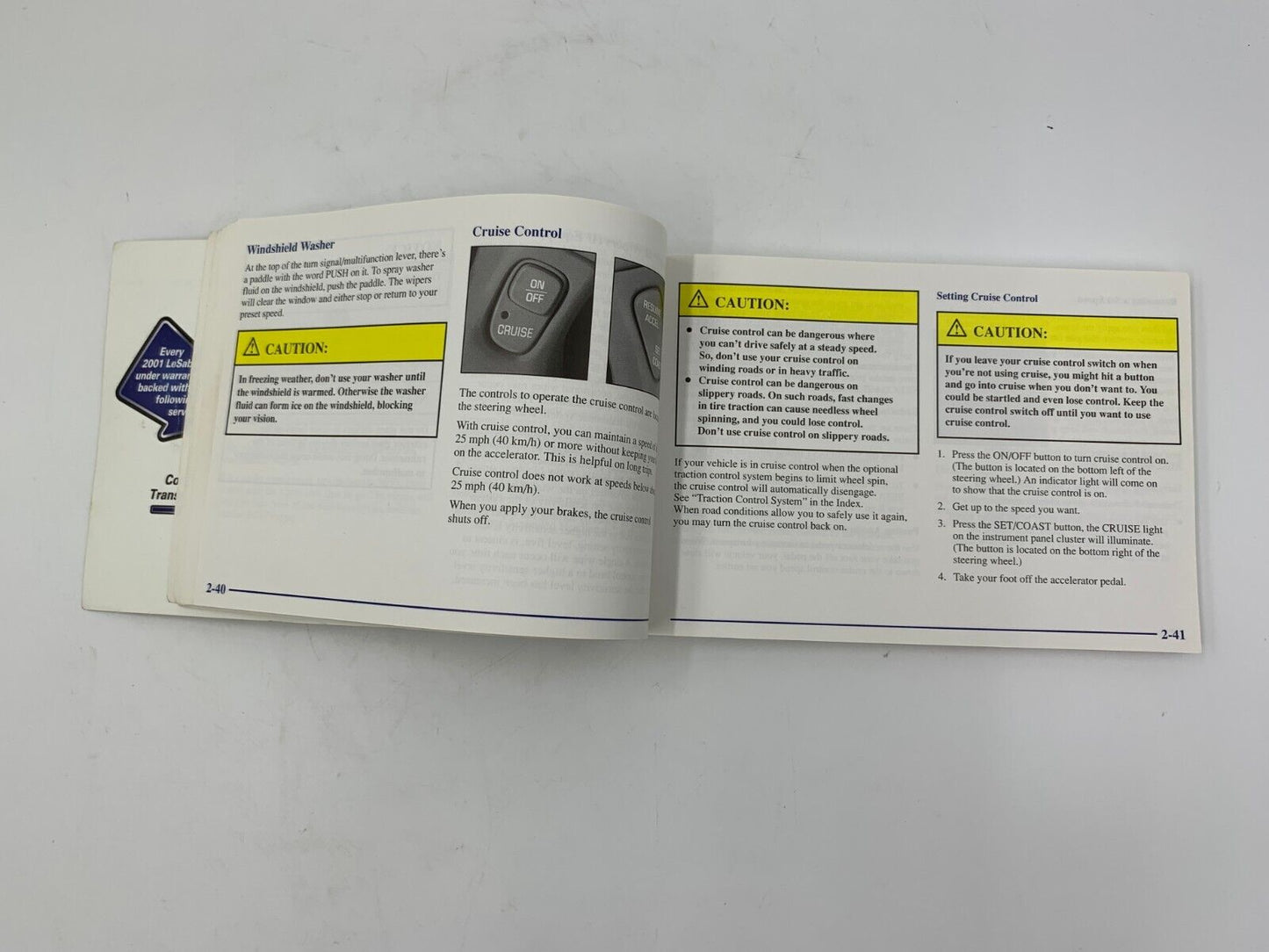 2001 Buick LeSabre Owners Manual Handbook OEM C02B36079