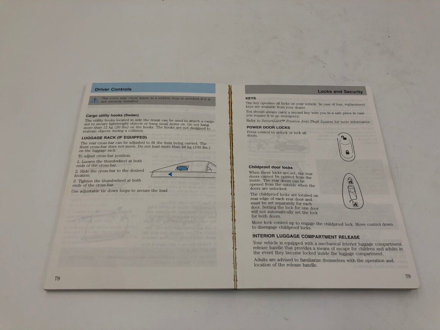 2002 Mercury Sable Owners Manual Handbook OEM C03B05048