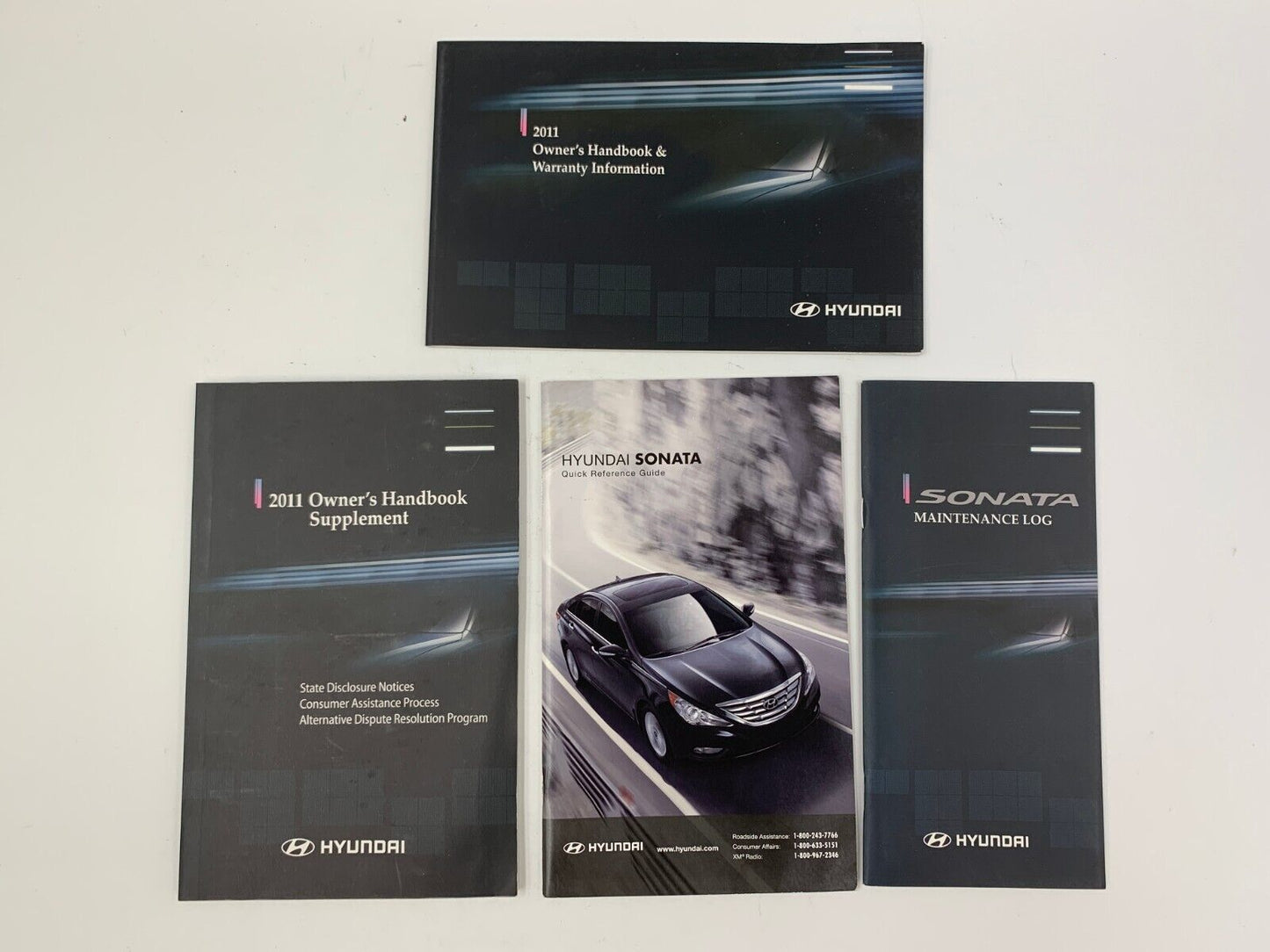 2011 Hyundai Sonata Owners Manual Handbook Set with Case OEM D02B56032