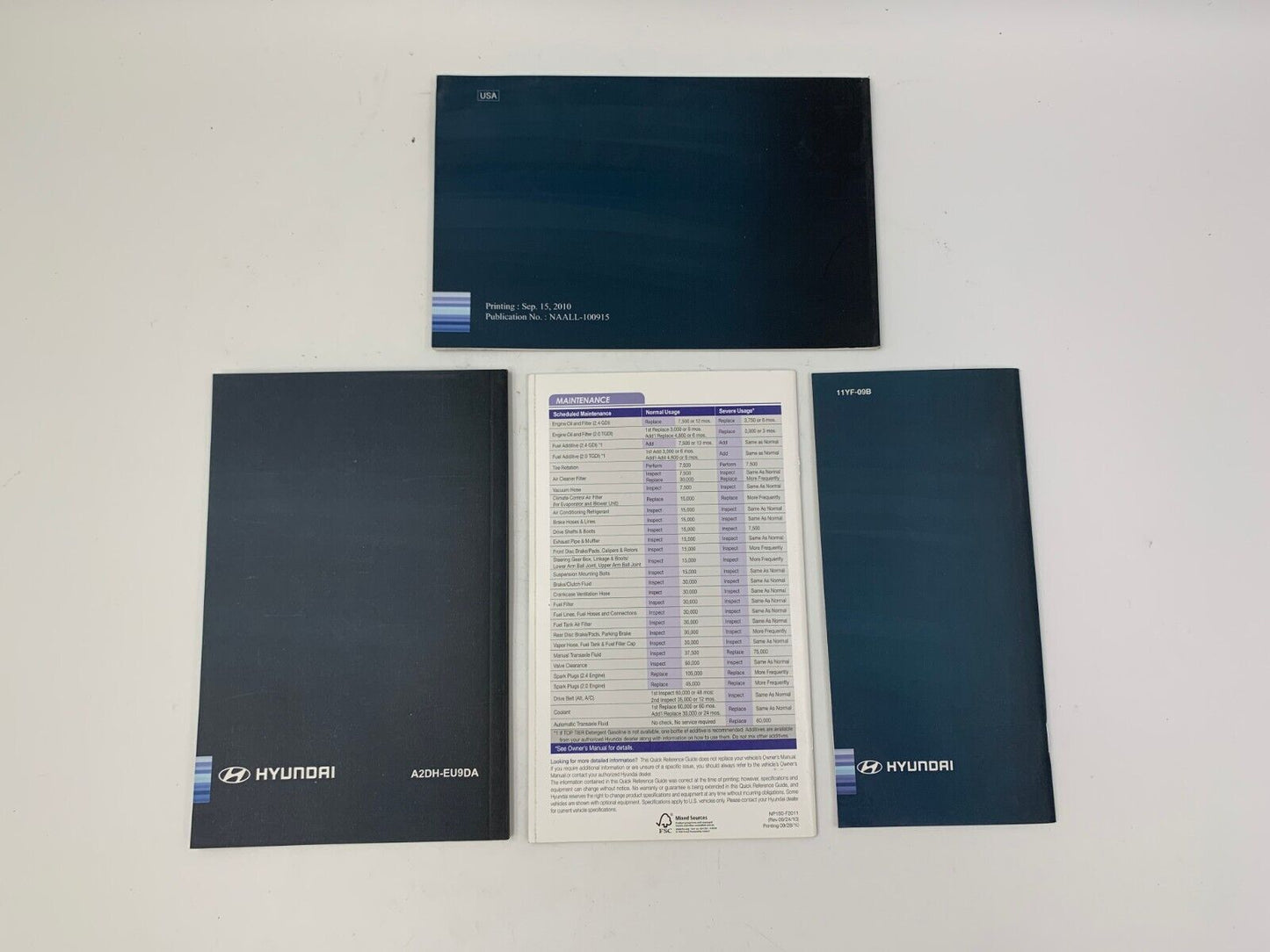 2011 Hyundai Sonata Owners Manual Handbook Set with Case OEM D02B56032