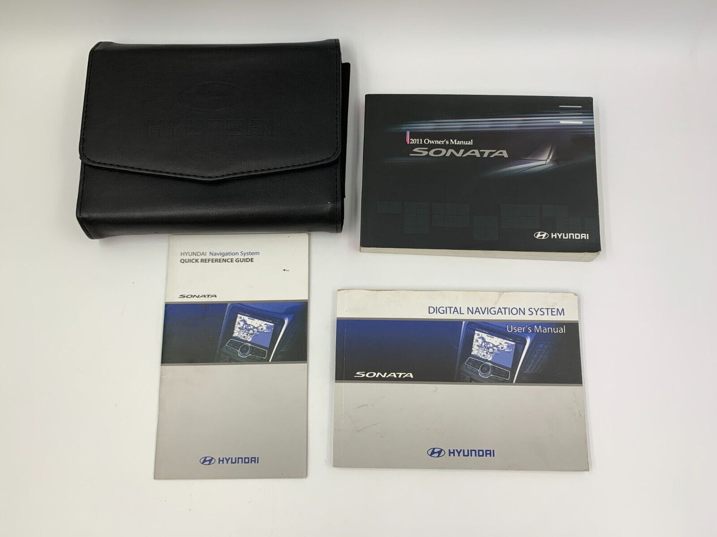 2011 Hyundai Sonata Owners Manual Handbook Set with Case OEM C01B28019