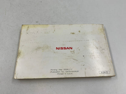 2007 Nissan Maxima Owners Manual OEM E03B05025