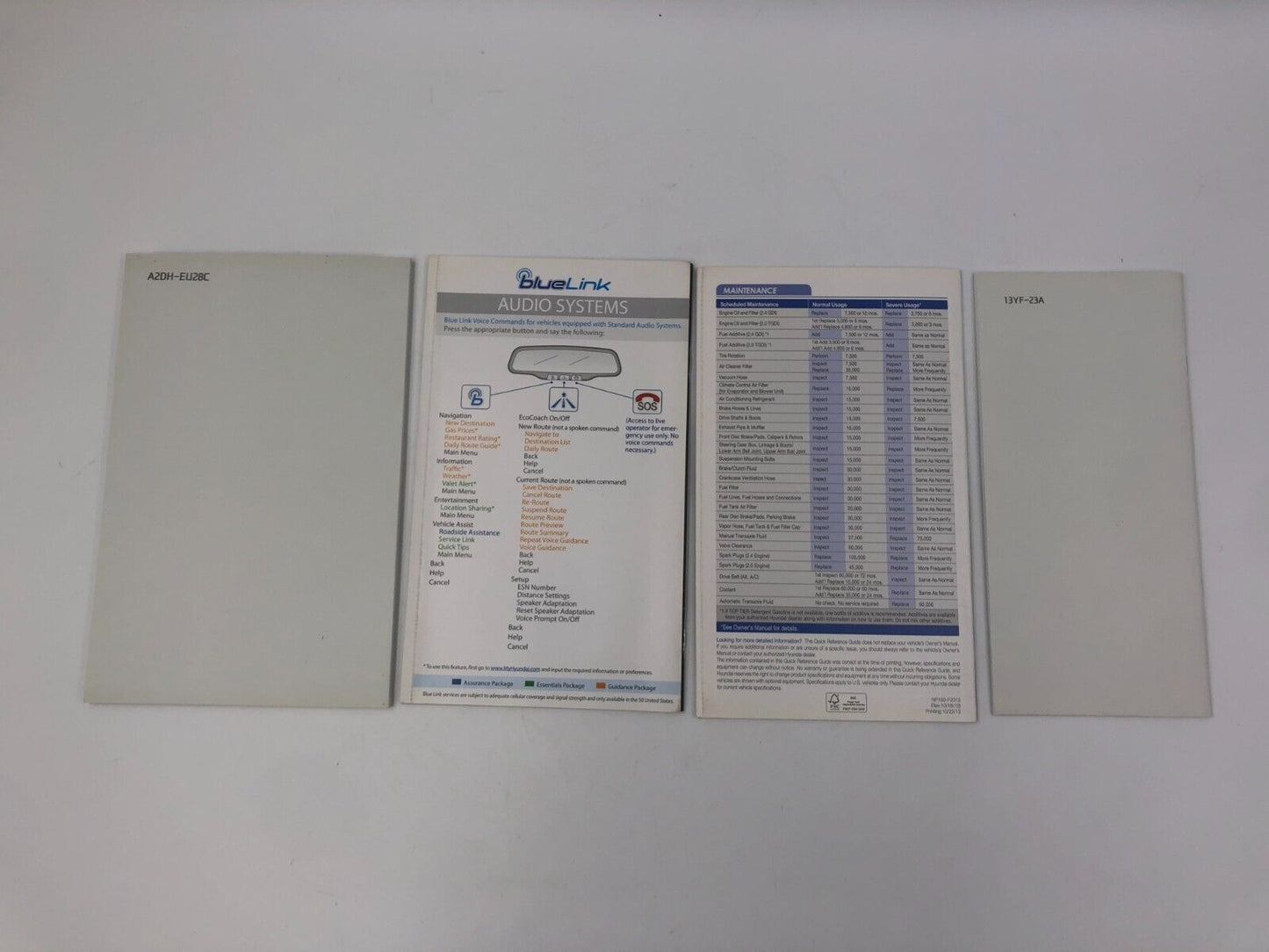 2013 Hyundai Sonata Owners Manual Set with Case OEM E02B51024