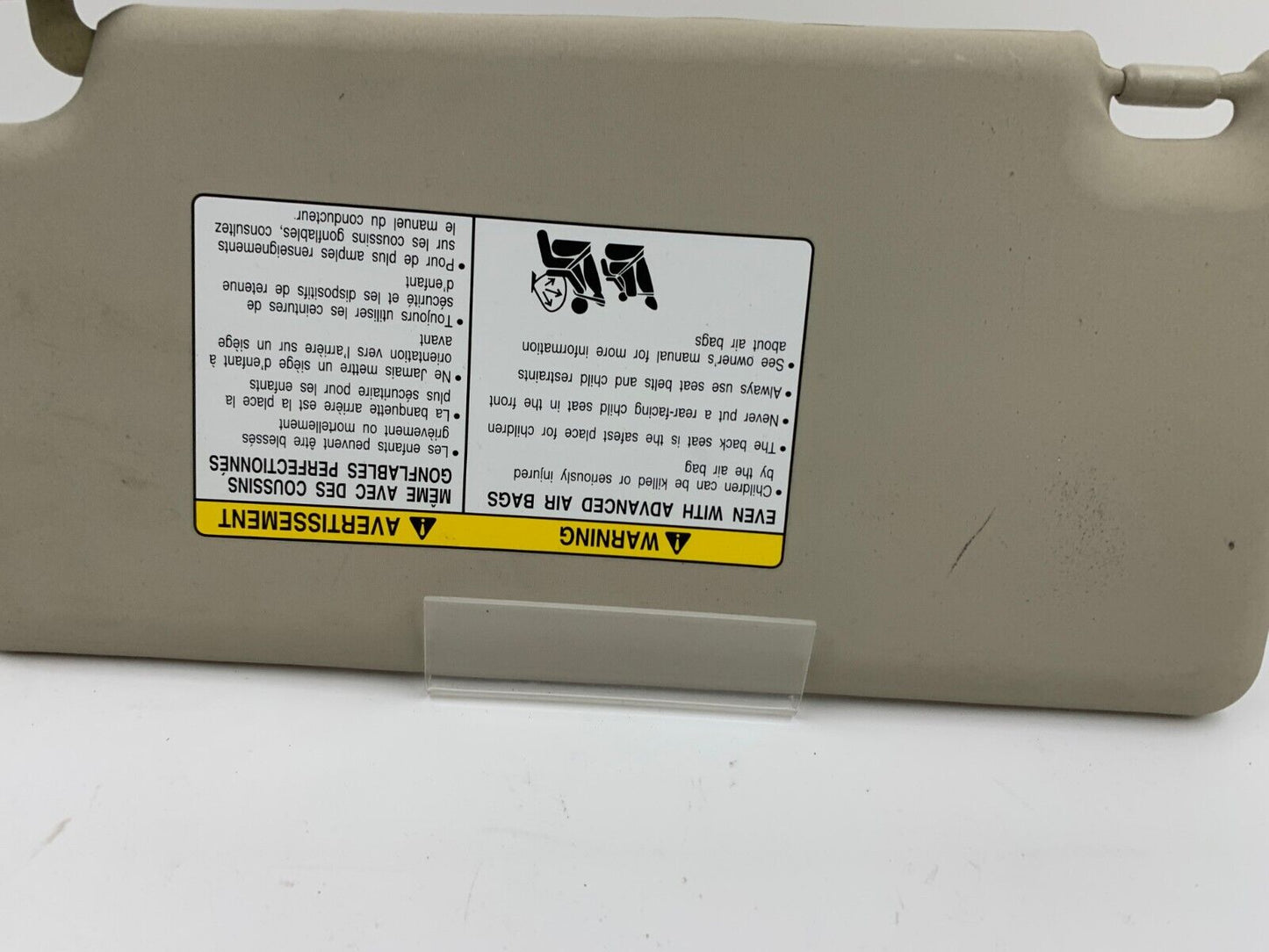 2008-2015 Nissan Rogue Passenger Sun Visor Sunvisor Beige OEM A01B20009