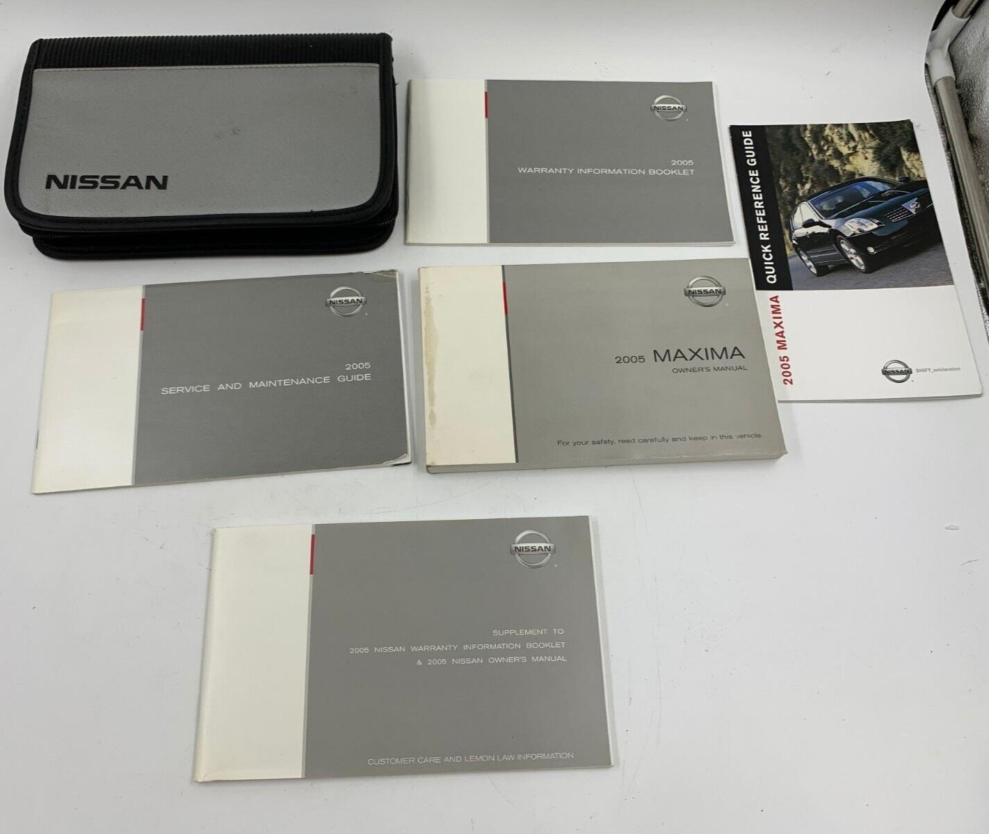 2005 Nissan Maxima Owners Manual Set with Case OEM G02B12001