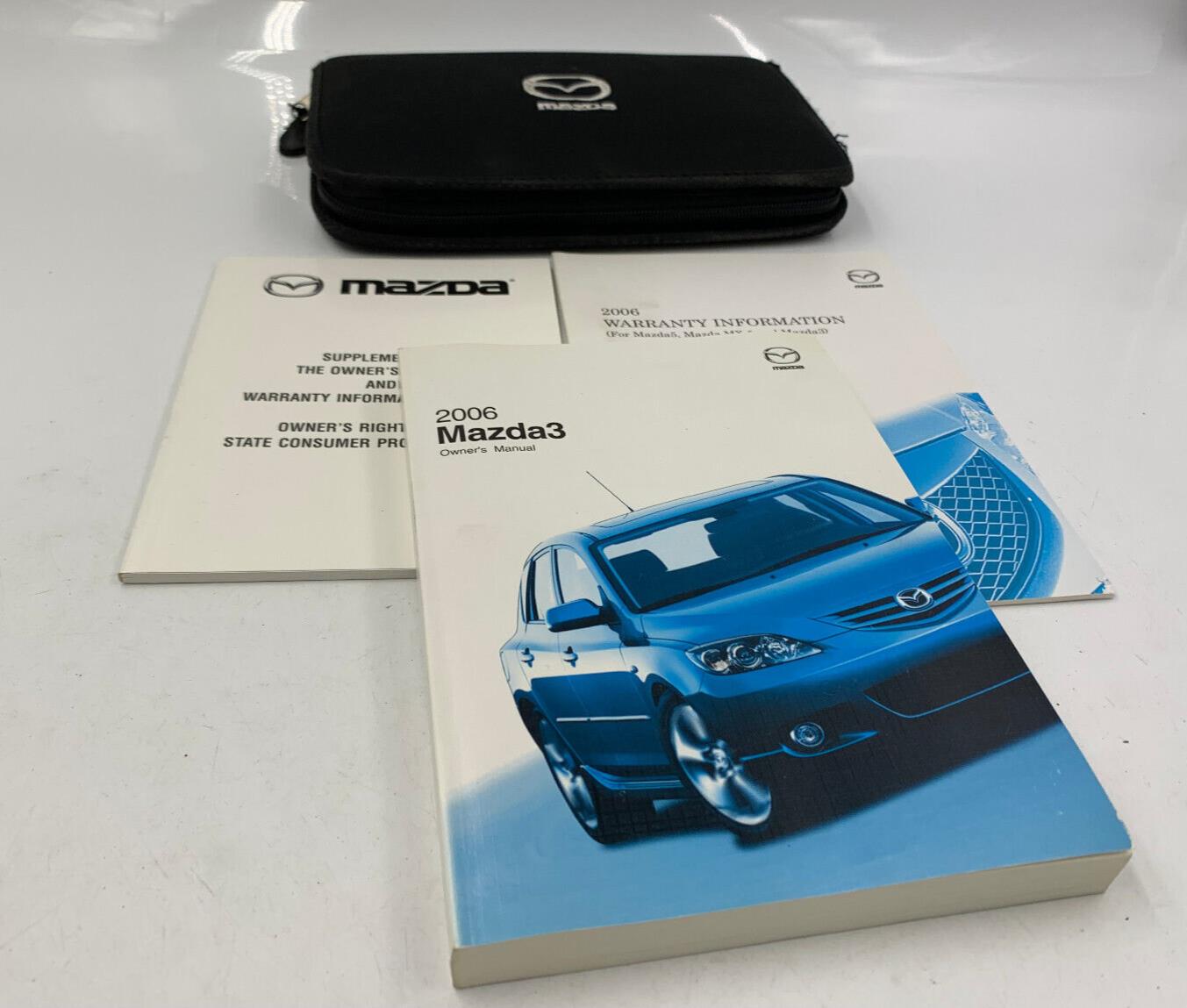 2006 Mazda 3 Owners Manual Set with Case OEM D01B49044