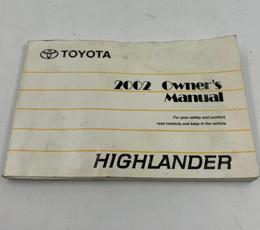 2002 Toyota Highlander Owners Manual OEM F03B52054