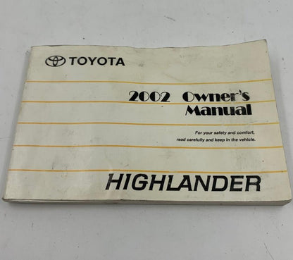 2002 Toyota Highlander Owners Manual OEM F03B52054