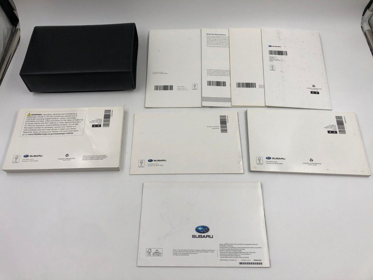 2019 Subaru WRX WRX STI Owners Manual Set with Case OEM F01B33016