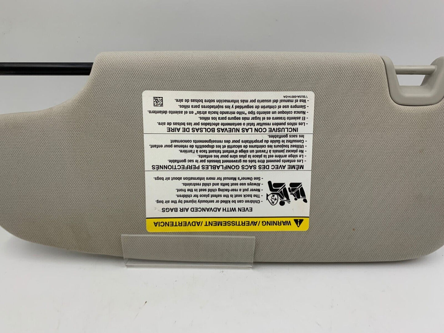 2015-2016 Ford Fusion Passenger Sun Visor Sunvisor Gray Illumination D02B27051