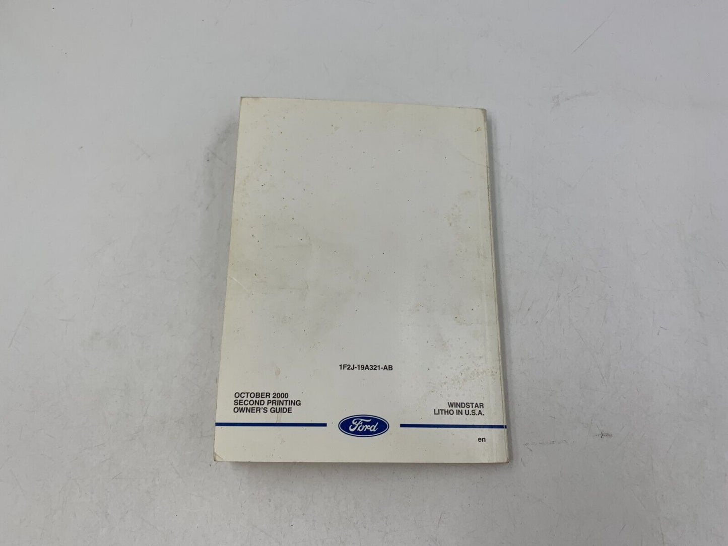 2001 Ford Windstar Owners Manual Handbook Set with Case OEM J03B25004