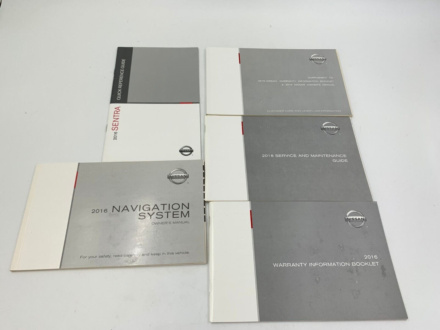 2016 Nissan Sentra Owners Manual Set with Case OEM A01B14038