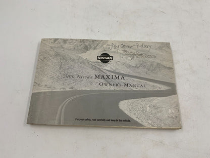 2000 Nissan Maxima Owners Manual Handbook OEM D04B56052