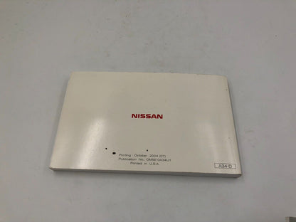 2005 Nissan Maxima Owners Manual Set with Case OEM D04B15038