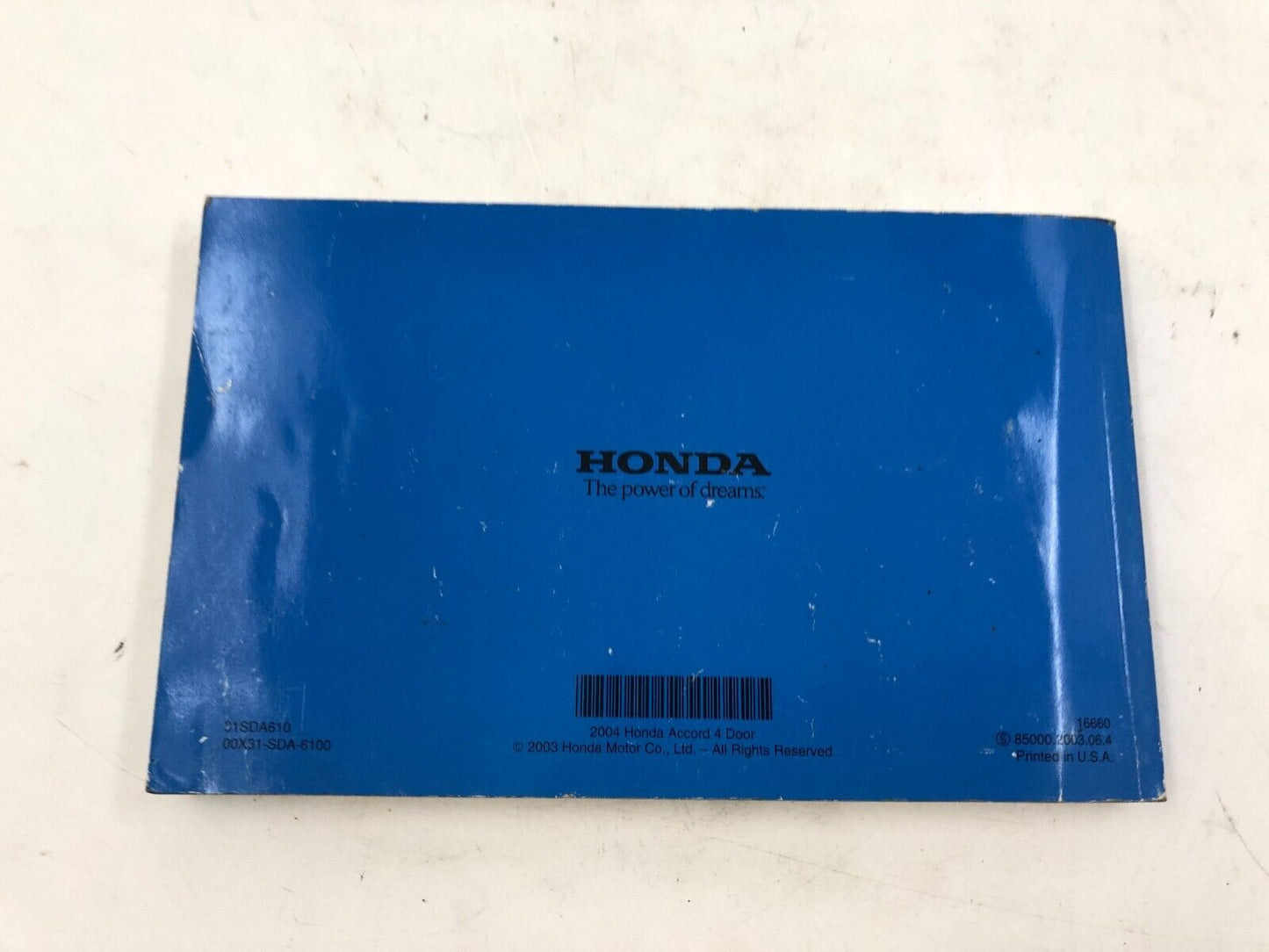 2004 Honda Accord Sedan Owners Manual OEM B02B28010