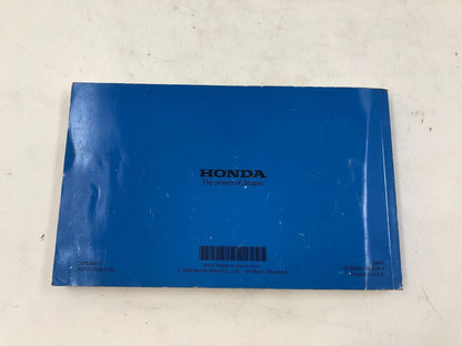 2004 Honda Accord Sedan Owners Manual OEM B02B28010