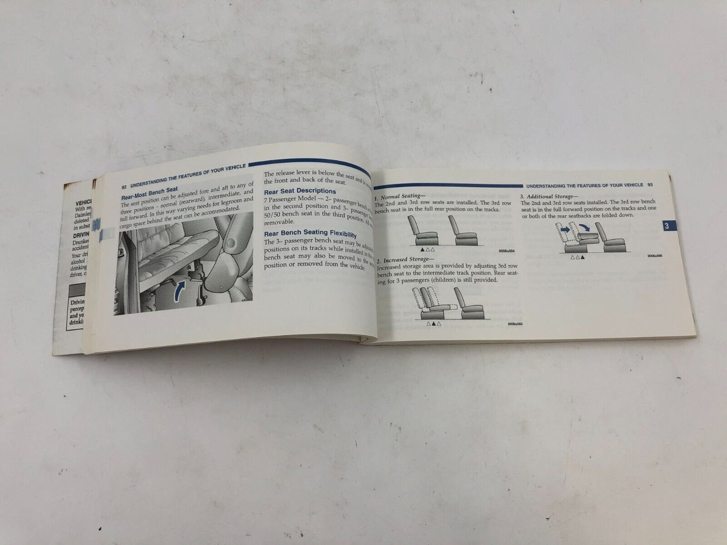 2000 Dodge Caravan Owners Manual Handbook OEM E01B15060