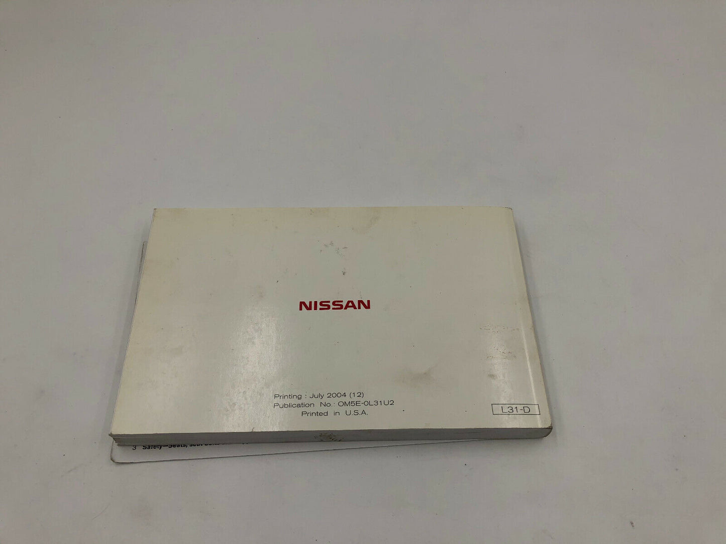 2005 Nissan Altima Owners Manual Set with Case OEM E01B05052