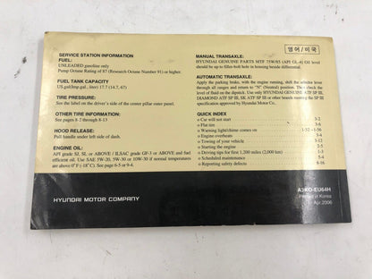 2007 Hyundai Sonata Owners Manual OEM F01B24060