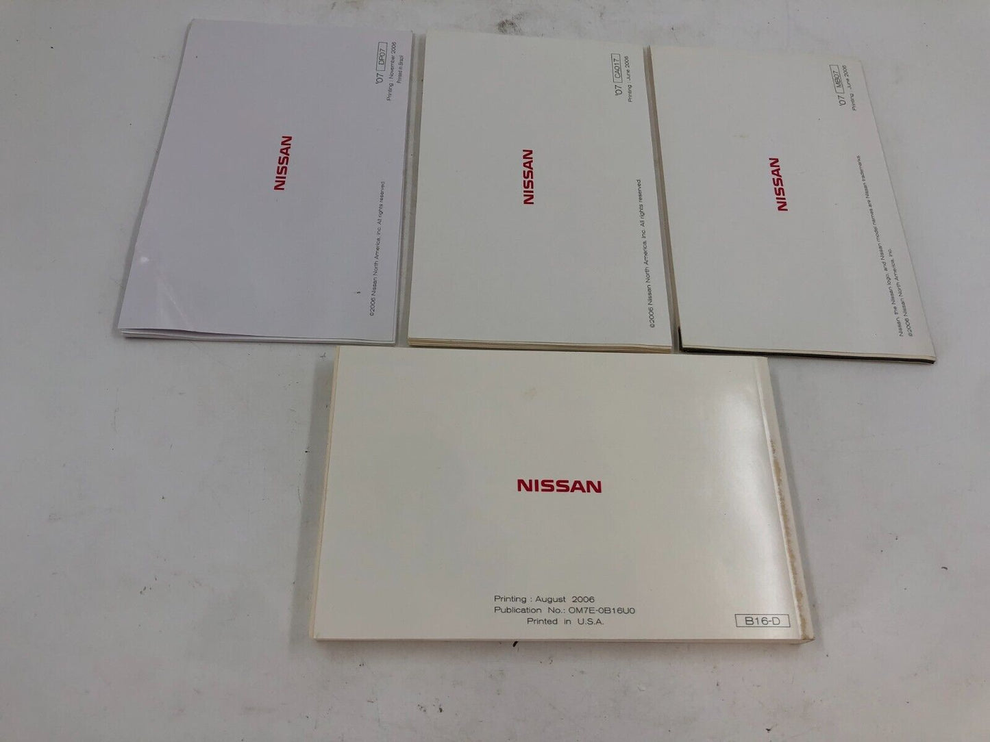 2007 Nissan Sentra Owners Manual Set with Case OEM F04B28059