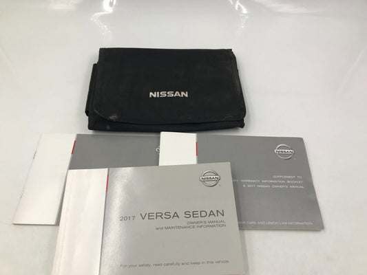 2017 Nissan Versa Sedan Owners Manual Set with Case OEM A01B59006