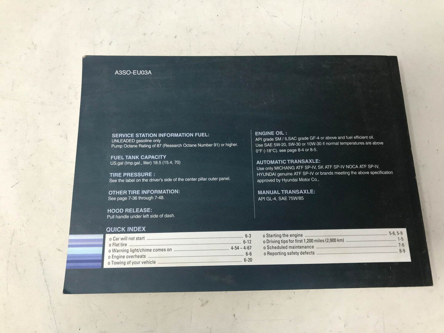 2011 Hyundai Sonata Owners Manual OEM D03B50081