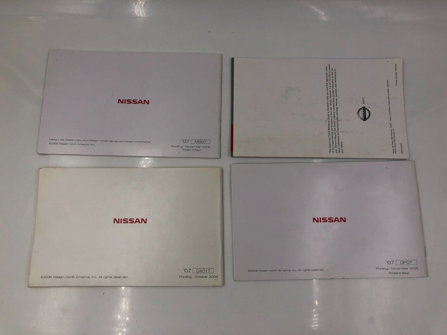 2007 Nissan Altima Owners Manual Set with Case OEM A01B37025