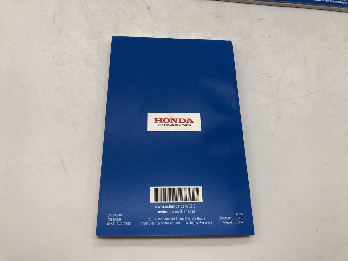 2019 Honda Accord Owners Manual Set with Case OEM C03B06003