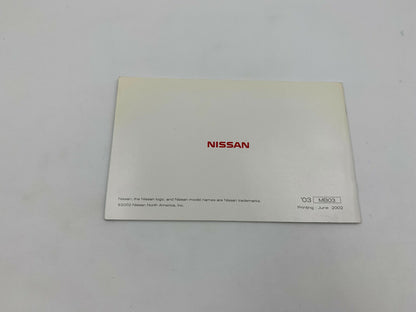 2003 Nissan Altima Owners Manual Handbook With case K02B50008