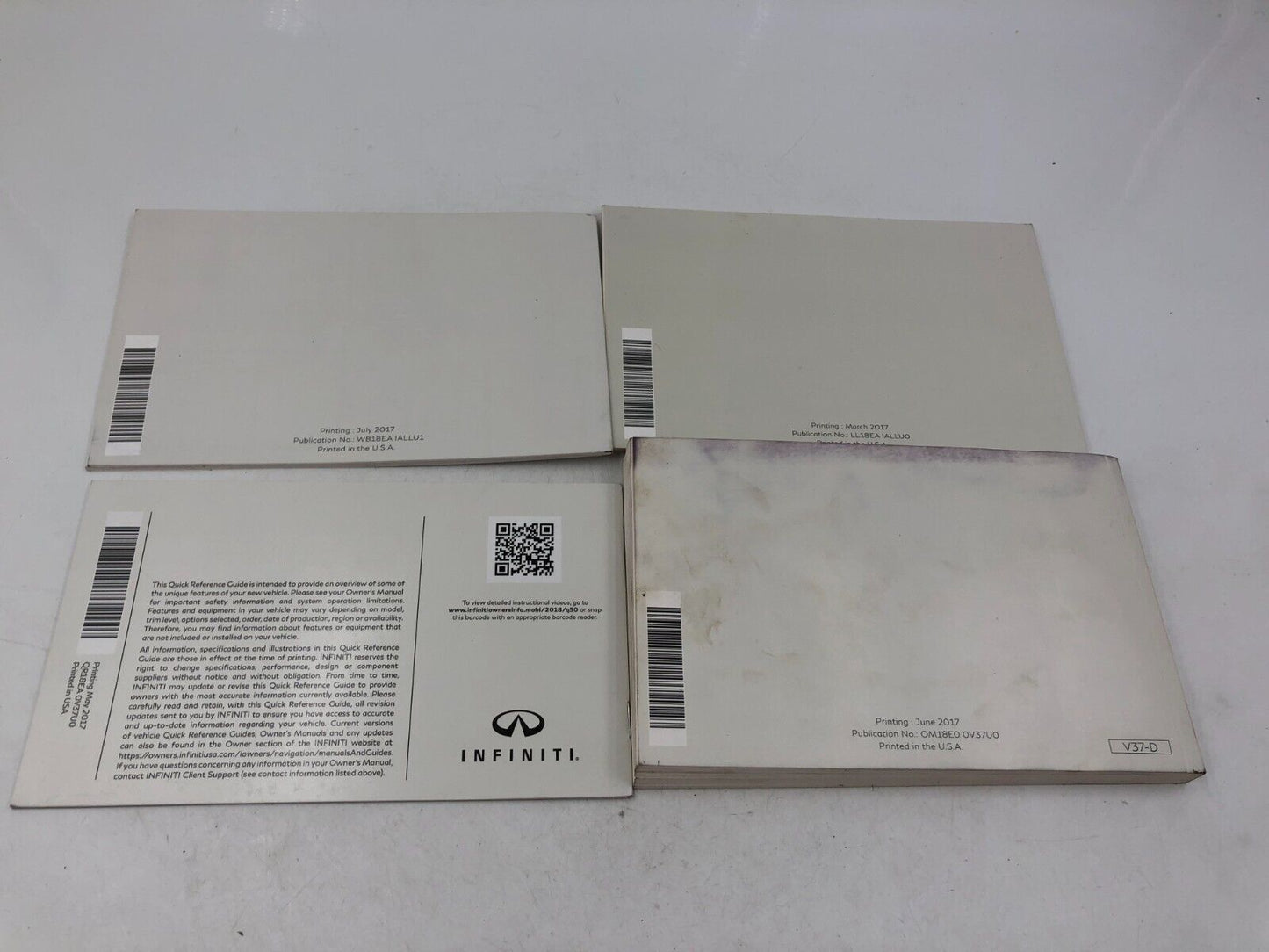 2018 Infiniti Q50 Owners Manual Handbook Set with Case OEM A01B48030