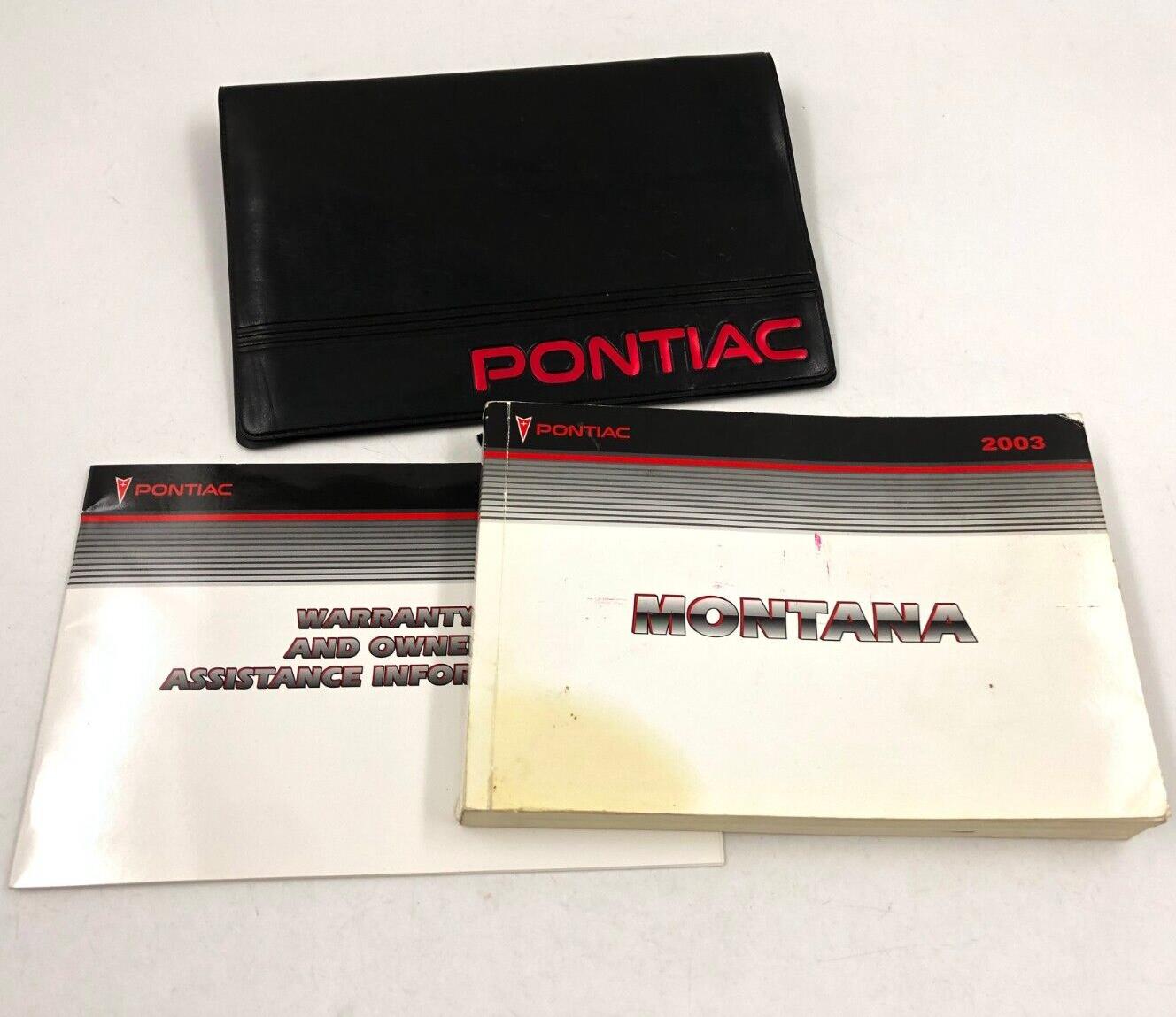 2003 Pontiac Montana Owners Manual Handbook Set with Case OEM C01B55063