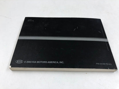 2003 Kia Spectra Owners Manual Handbook OEM C01B55066