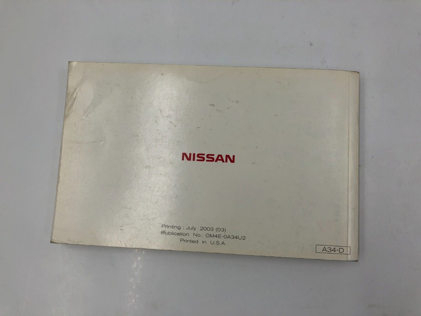 2004 Nissan Maxima Owners Manual Handbook Set with Case OEM I02B17022