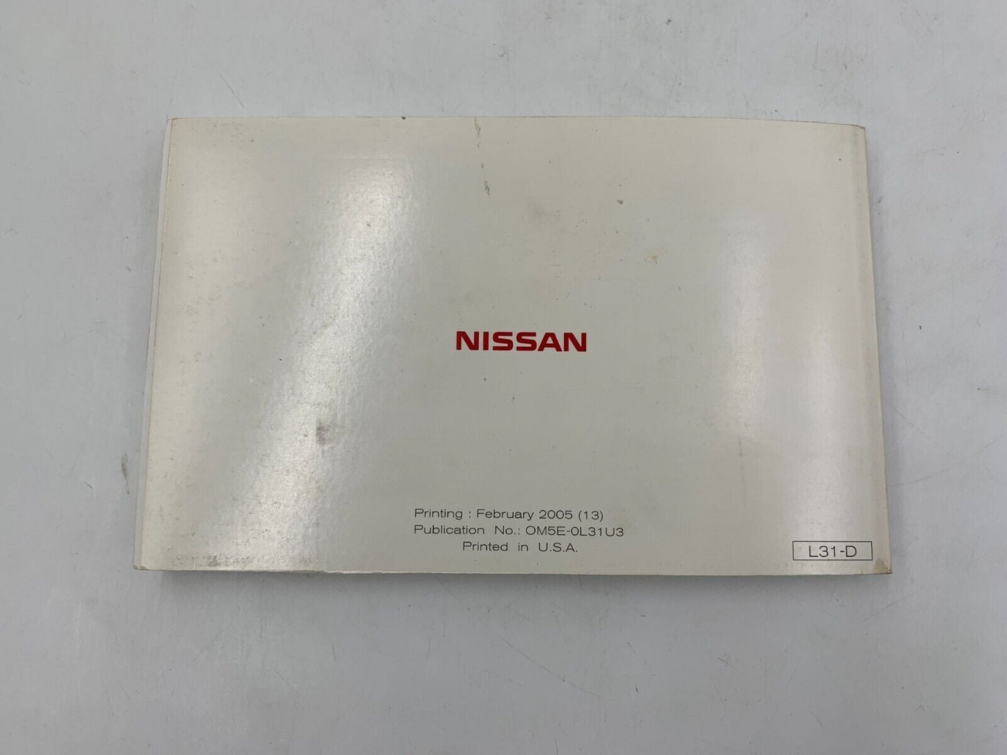 2005 Nissan Altima Owners Manual Handbook OEM D01B17053